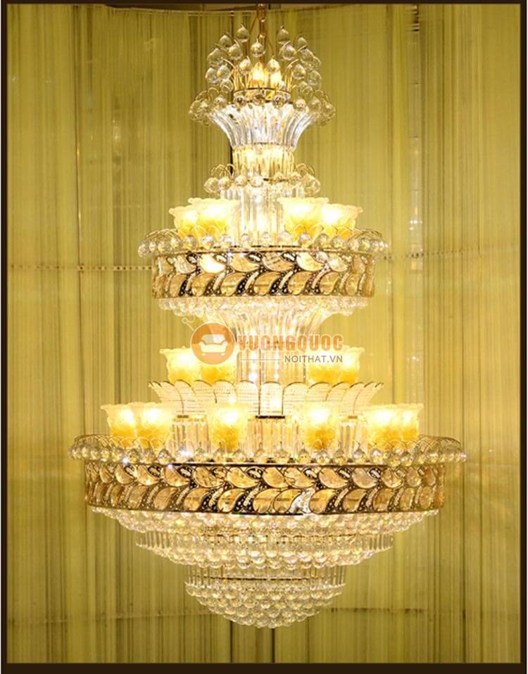 Đèn chùm pha lê ánh sáng vàng lấp lánh CM201-8